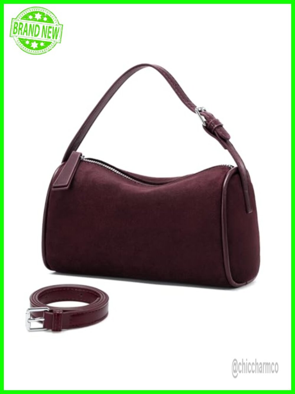 Faux Suede Hobo Bag Women Small Shoulder Handbag Fall Winter Purse